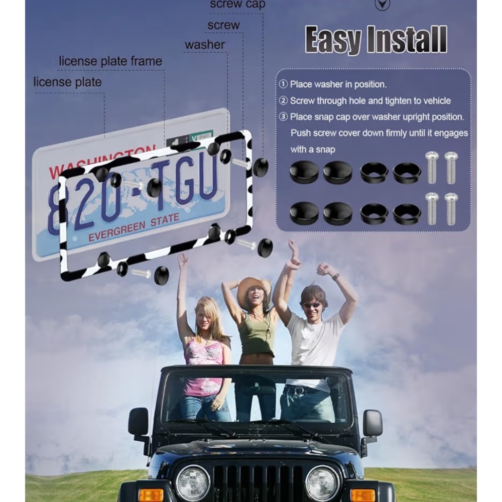 BOGO‼️XCLPF License Plate Frame Rust-Proof Universal Front Rear Aluminum - Picture 3 of 5